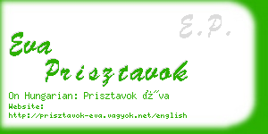 eva prisztavok business card